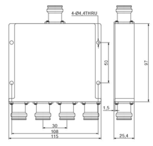 Разветвитель PicoCoupler 1/4 (4.3-10F, 700-3800MHz)