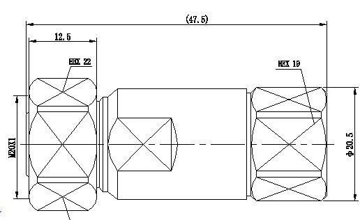 Разъем 4.3-10-male для кабеля 1/2" 0