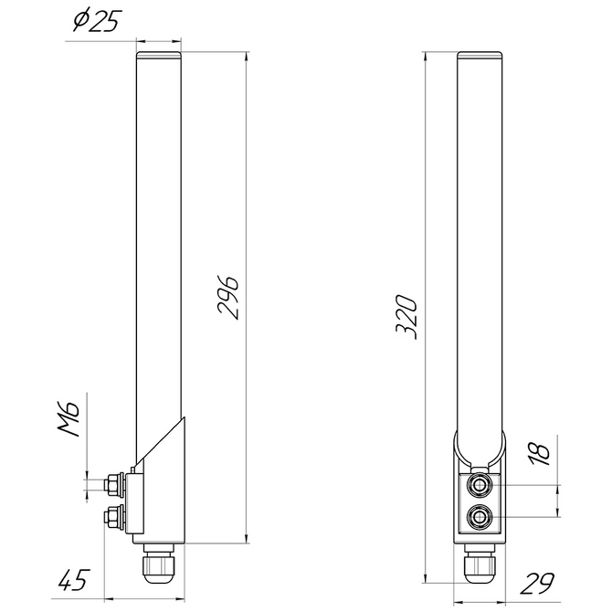 WiFi антенна 2,4ГГц KC6-2400T 2